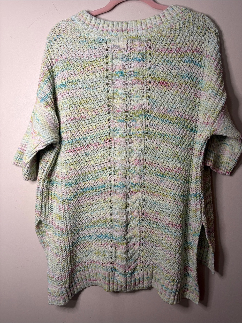Pilcro Pastel Speckled Cable Knit Sweater - Picture 4 of 5